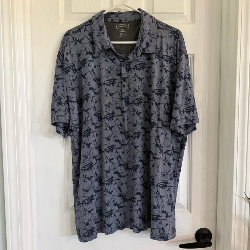 Van Heusen Navy and Light Gray Polo